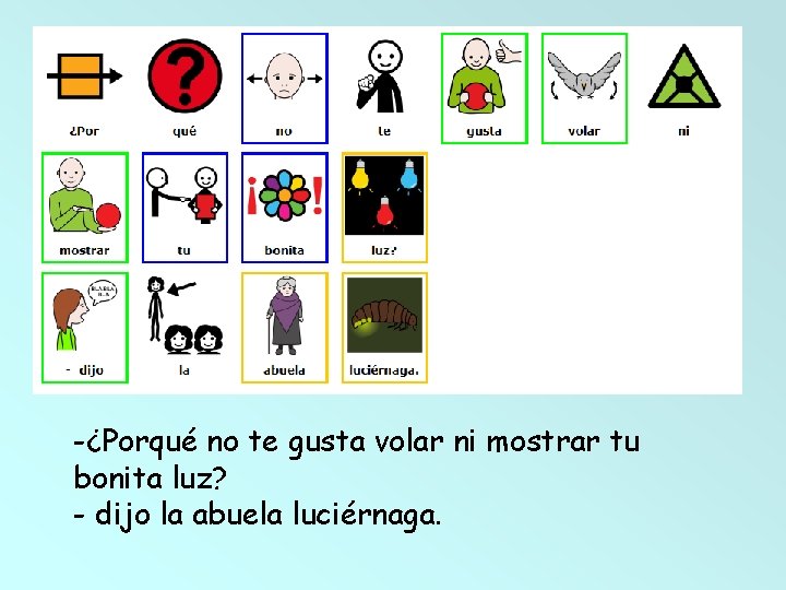 -¿Porqué no te gusta volar ni mostrar tu bonita luz? - dijo la abuela