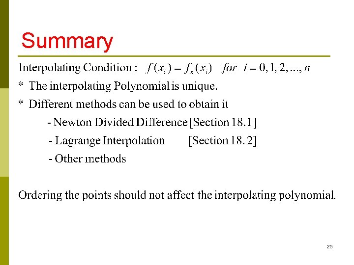 Summary 25 