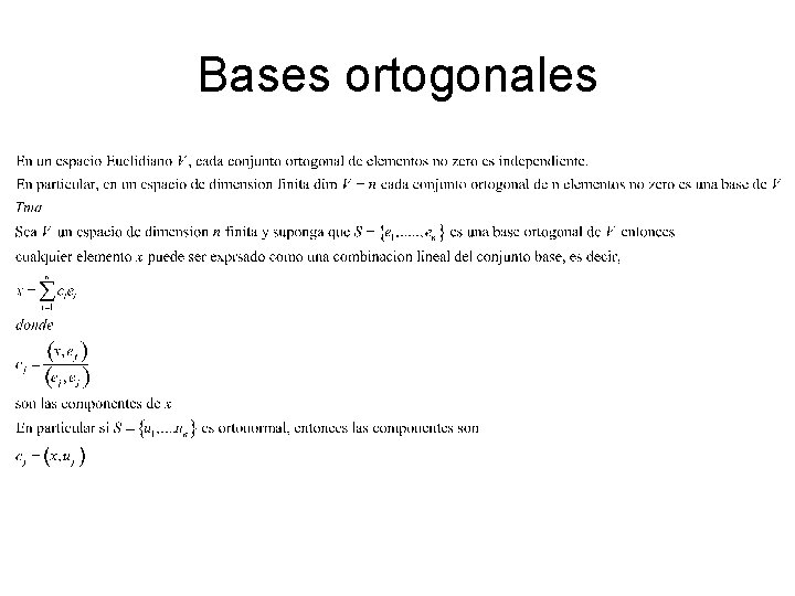 Bases ortogonales 
