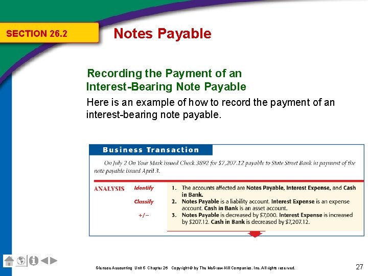 SECTION 26. 2 Notes Payable Recording the Payment of an Interest-Bearing Note Payable Here