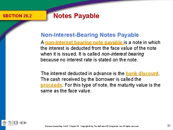 SECTION 26. 2 Notes Payable Non-Interest-Bearing Notes Payable A non-interest bearing note payable is