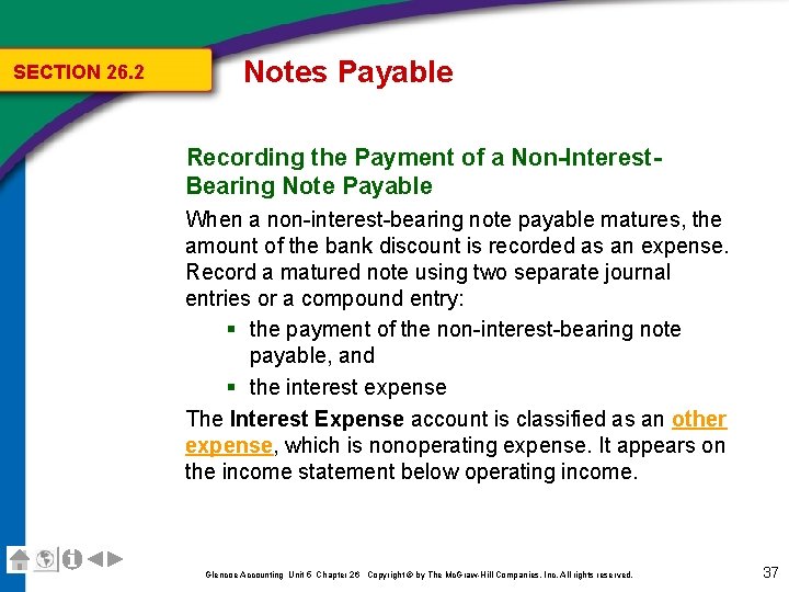 SECTION 26. 2 Notes Payable Recording the Payment of a Non-Interest. Bearing Note Payable