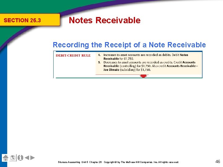 SECTION 26. 3 Notes Receivable Recording the Receipt of a Note Receivable Glencoe Accounting