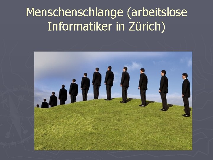 Menschlange (arbeitslose Informatiker in Zürich) 