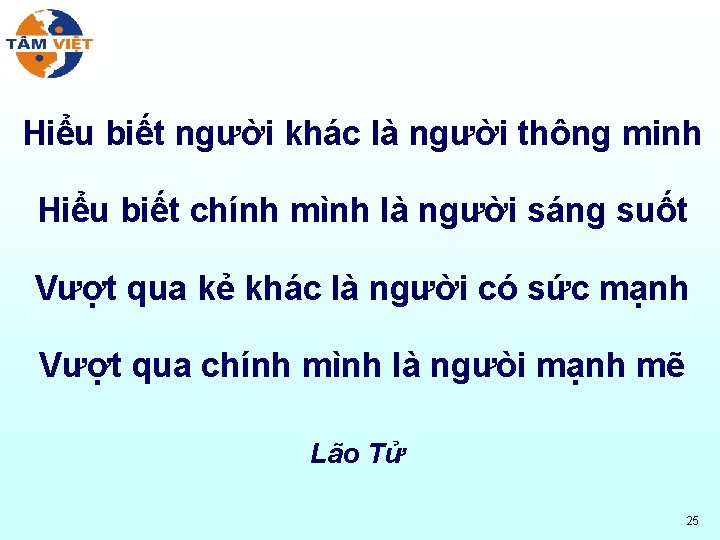 Hiểu biết người khác là người thông minh Hiểu biết chính mình là người