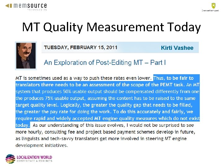 MT Quality Measurement Today Kirti Vashee 