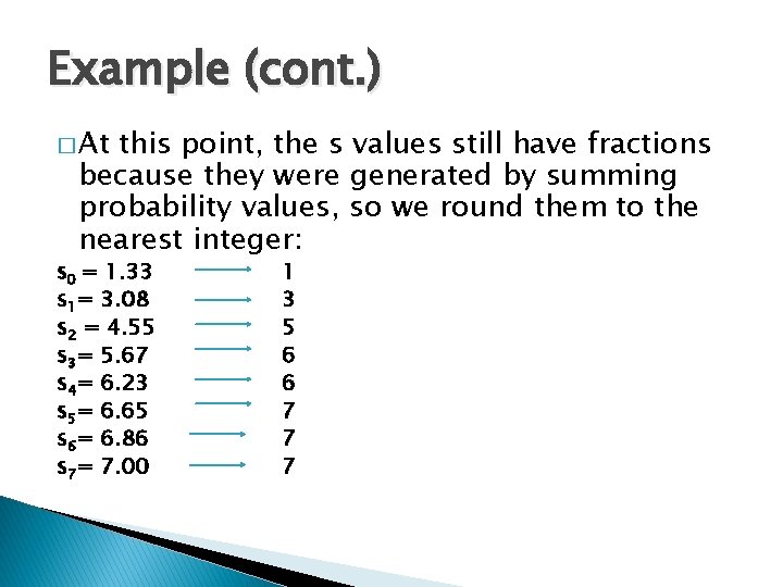 Example (cont. ) � At this point, the s values still have fractions because Example (cont. ) � At this point, the s values still have fractions because