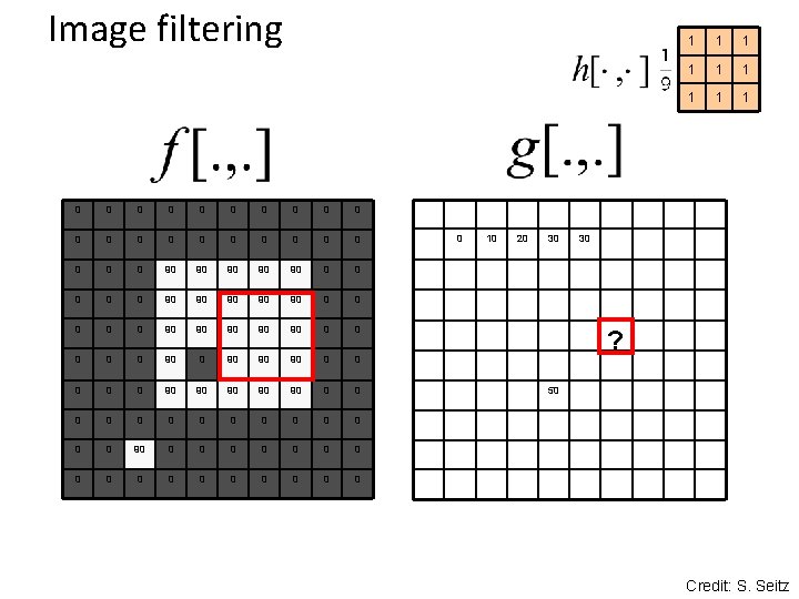 Image filtering 0 0 0 0 0 0 90 90 90 0 0 90 Image filtering 0 0 0 0 0 0 90 90 90 0 0 90