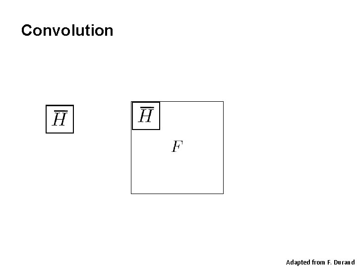 Convolution Adapted from F. Durand Convolution Adapted from F. Durand