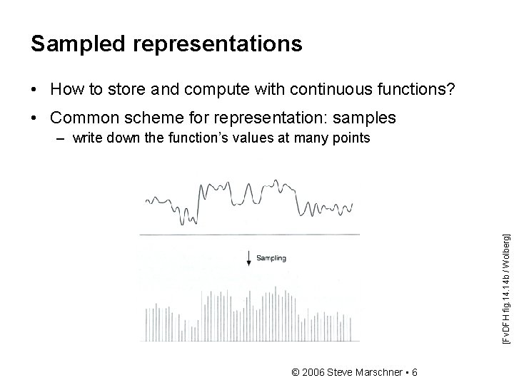 Sampled representations • How to store and compute with continuous functions? • Common scheme Sampled representations • How to store and compute with continuous functions? • Common scheme