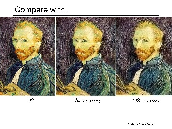 Compare with. . . 1/2 1/4 (2 x zoom) 1/8 (4 x zoom) Slide Compare with. . . 1/2 1/4 (2 x zoom) 1/8 (4 x zoom) Slide
