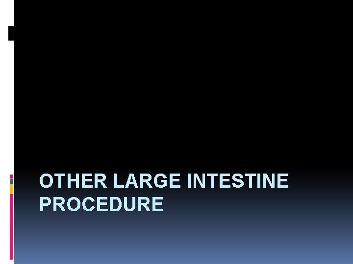 OTHER LARGE INTESTINE PROCEDURE 