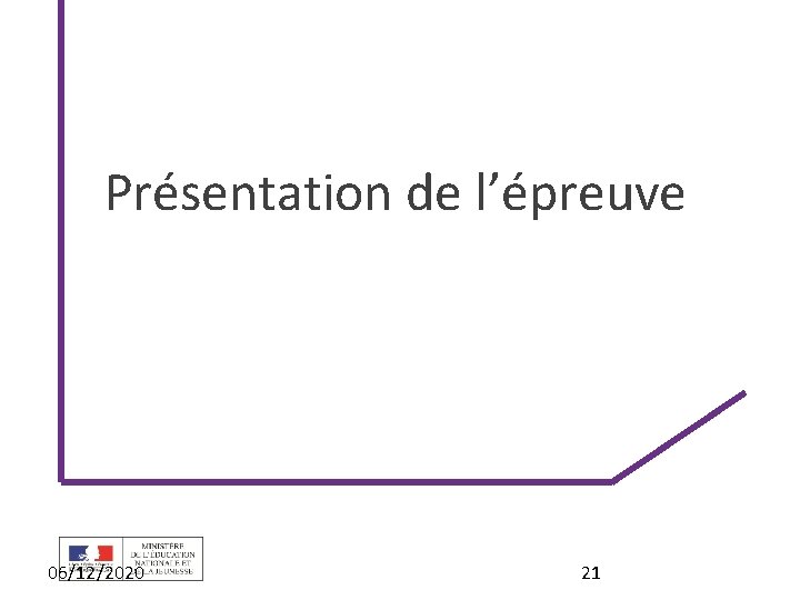 Présentation de l’épreuve 06/12/2020 21 