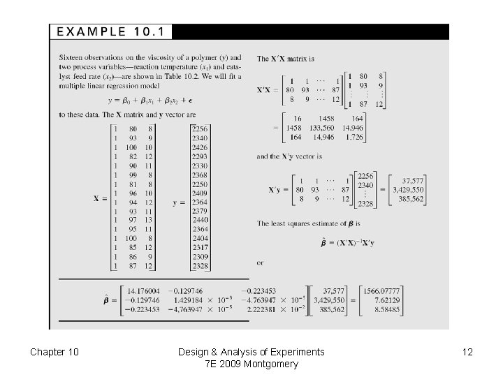 Chapter 10 Design Analysis of Experiments 7 E