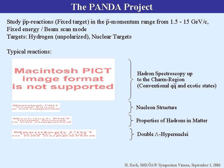 The PANDA Project Study pp-reactions (Fixed target) in the p-momentum range from 1. 5
