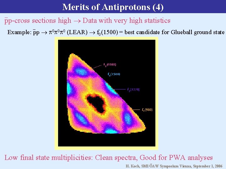 Merits of Antiprotons (4) pp-cross sections high Data with very high statistics Example: pp