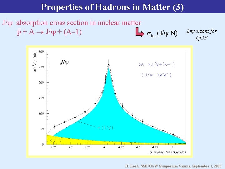 Properties of Hadrons in Matter (3) J/ absorption cross section in nuclear matter p