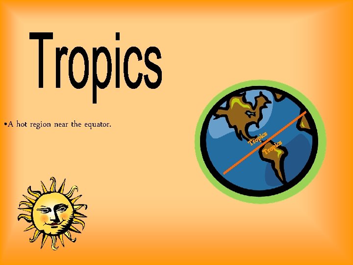  • A hot region near the equator. ics p o Tr 
