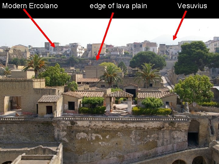 Modern Ercolano edge of lava plain Vesuvius 
