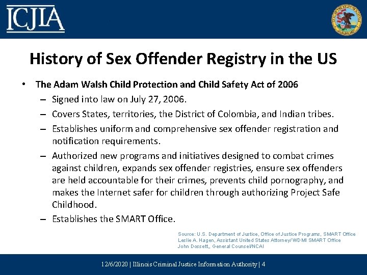 History of Sex Offender Registry in the US • The Adam Walsh Child Protection