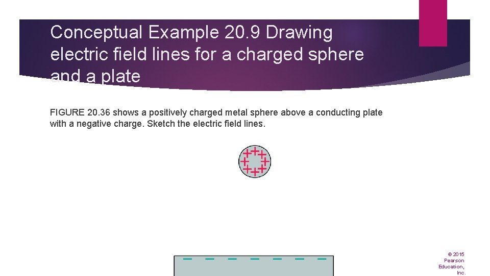 Conceptual Example 20. 9 Drawing electric field lines for a charged sphere and a