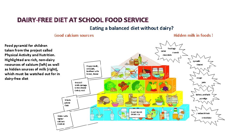 DAIRY-FREE DIET AT SCHOOL FOOD SERVICE Eating a balanced diet without dairy? Good calcium DAIRY-FREE DIET AT SCHOOL FOOD SERVICE Eating a balanced diet without dairy? Good calcium
