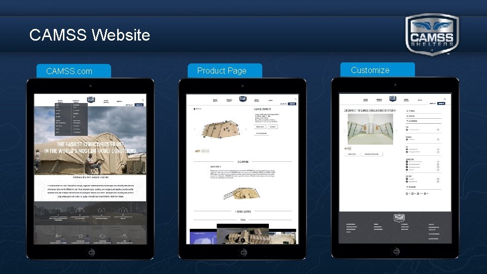 CAMSS Website CAMSS. com Product Page Customize 