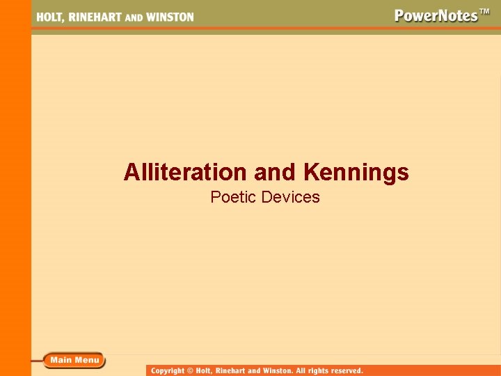 Alliteration and Kennings Poetic Devices 