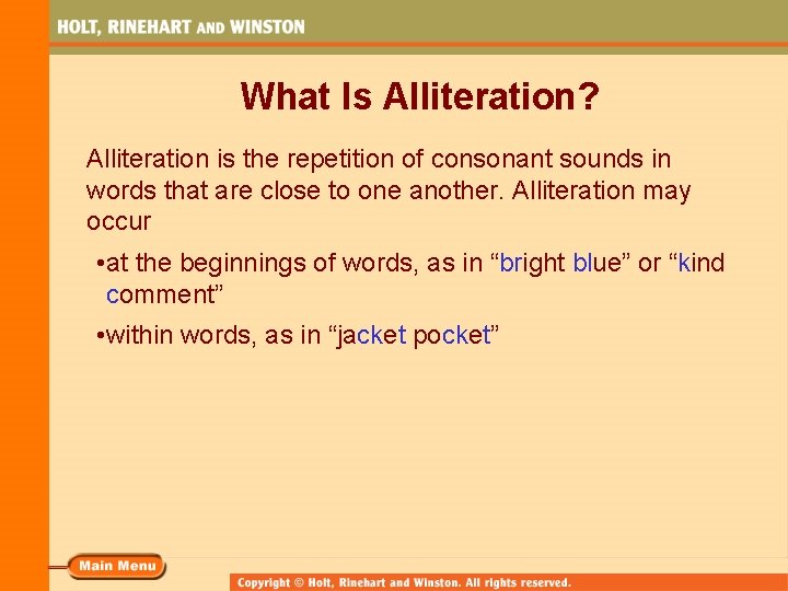 What Is Alliteration? Alliteration is the repetition of consonant sounds in words that are