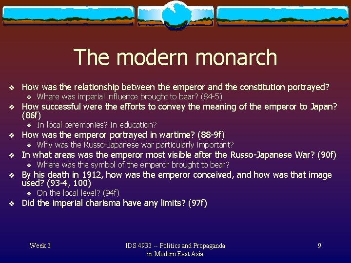 The modern monarch v How was the relationship between the emperor and the constitution
