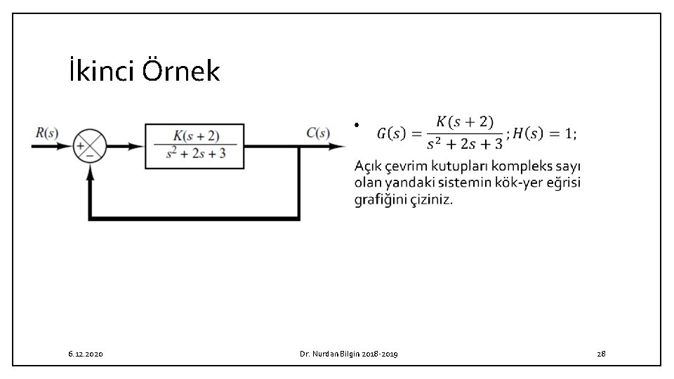 İkinci Örnek • 6. 12. 2020 Dr. Nurdan Bilgin 2018 2019 28 İkinci Örnek • 6. 12. 2020 Dr. Nurdan Bilgin 2018 2019 28