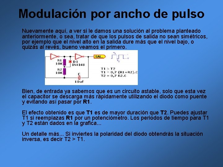 Modulación por ancho de pulso Nuevamente aquí, a ver si le damos una solución Modulación por ancho de pulso Nuevamente aquí, a ver si le damos una solución