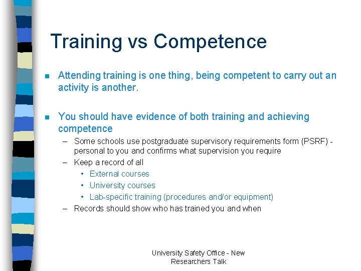 Introduction to Safe Working for Scientific Research Workers