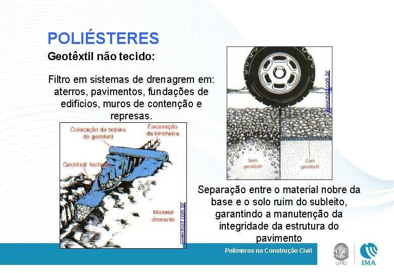 POLIÉSTERES www. mpz. com. br Geotêxtil não tecido: www. mpz. com. br Filtro em