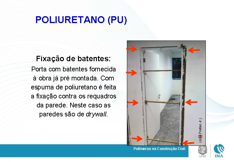 POLIURETANO (PU) Fixação de batentes: (José Freitas Jr. ) Porta com batentes fornecida à