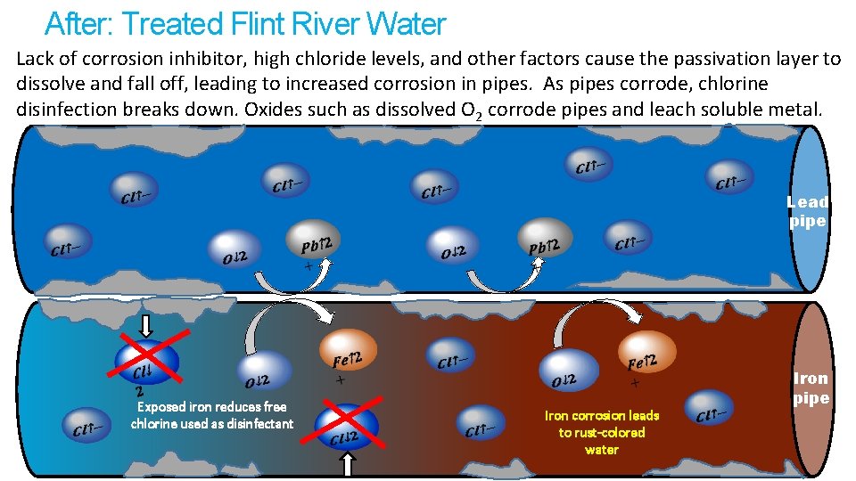 After: Treated Flint River Water Lack of corrosion inhibitor, high chloride levels, and other After: Treated Flint River Water Lack of corrosion inhibitor, high chloride levels, and other