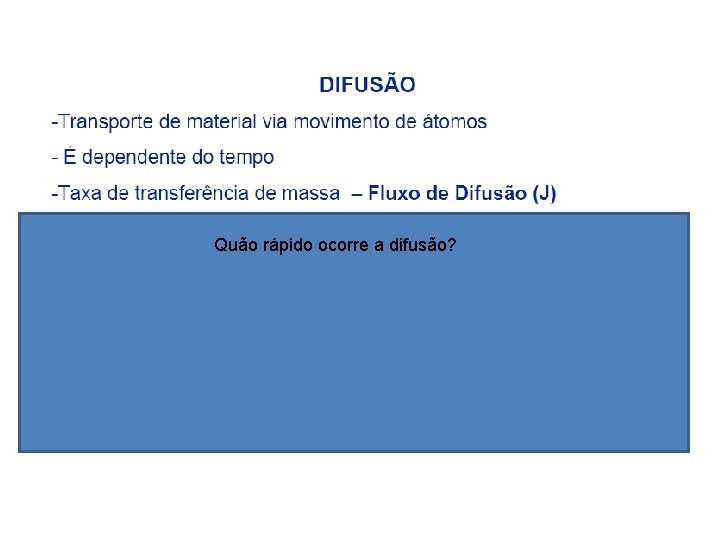 Quão rápido ocorre a difusão? 