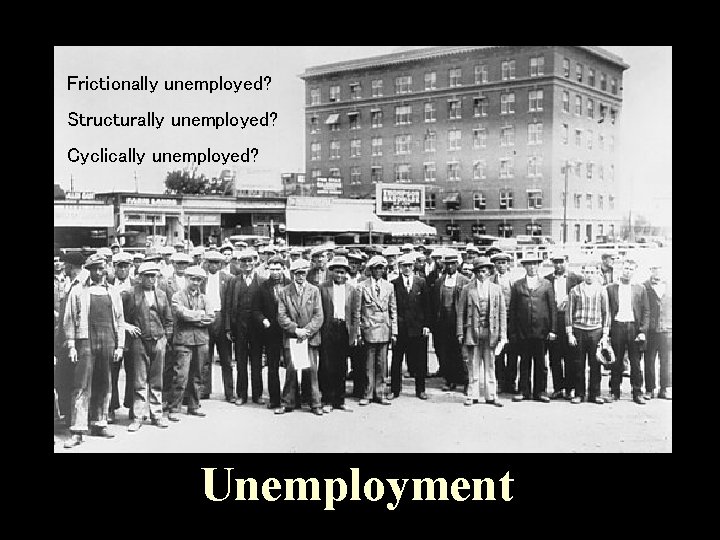 Frictionally unemployed? Structurally unemployed? Cyclically unemployed? Unemployment 