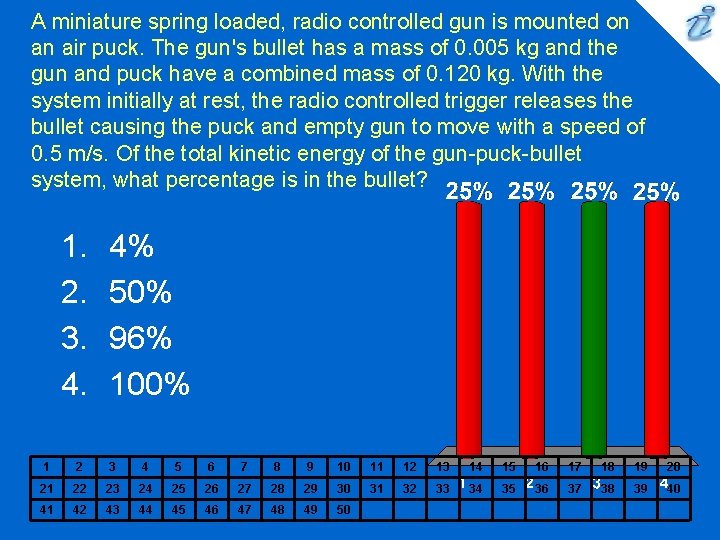 A miniature spring loaded, radio controlled gun is mounted on an air puck. The