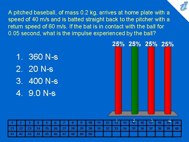 A pitched baseball, of mass 0. 2 kg, arrives at home plate with a