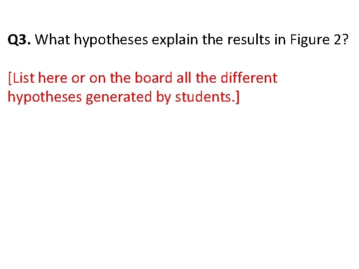Q 3. What hypotheses explain the results in Figure 2? [List here or on Q 3. What hypotheses explain the results in Figure 2? [List here or on
