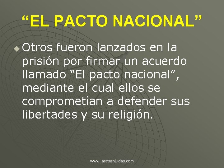 “EL PACTO NACIONAL” u Otros fueron lanzados en la prisión por firmar un acuerdo