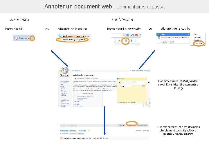 Annoter un document web : commentaires et post-it sur Firefox barre d’outil sur Chrome