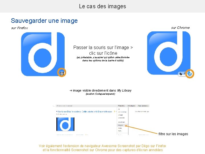 Le cas des images Sauvegarder une image sur Chrome sur Firefox Passer la souris
