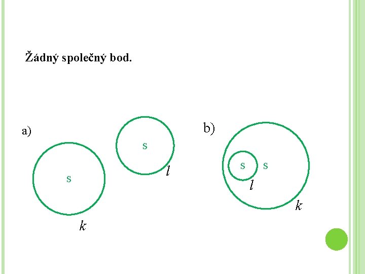 Žádný společný bod. b) a) S l S S S l k k 