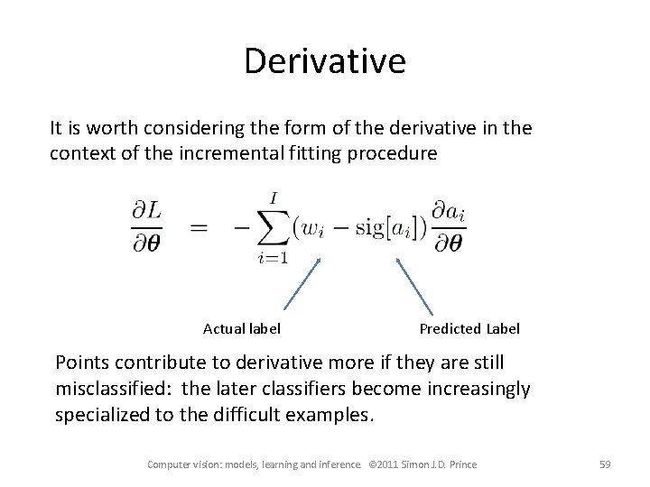 Derivative It is worth considering the form of the derivative in the context of