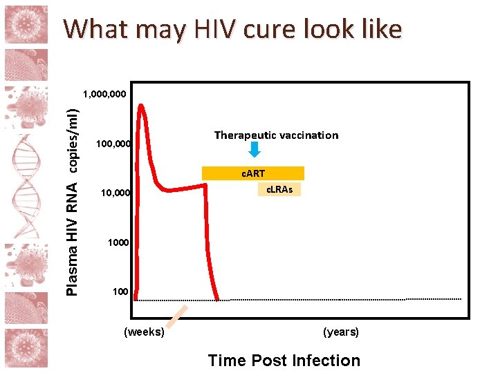 What may HIV cure look like Plasma HIV RNA (copies/ml) 1, 000 100, 000