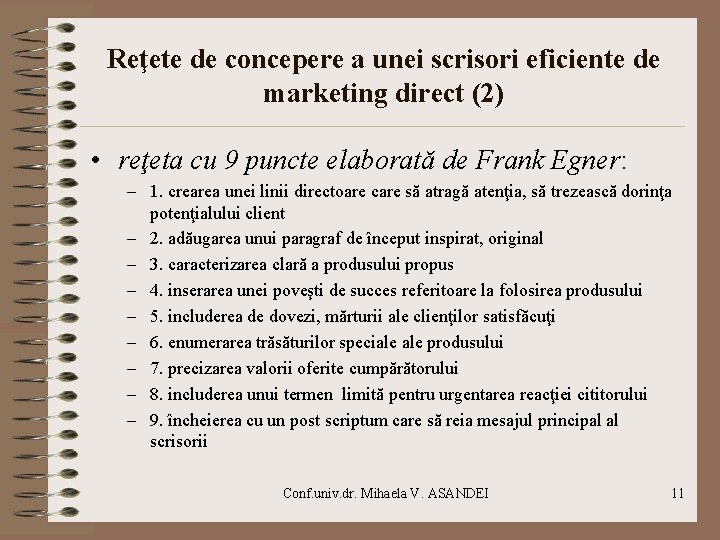 Reţete de concepere a unei scrisori eficiente de marketing direct (2) • reţeta cu