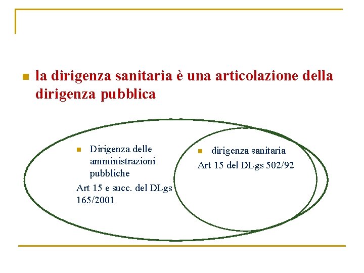 n la dirigenza sanitaria è una articolazione della dirigenza pubblica Dirigenza delle amministrazioni pubbliche