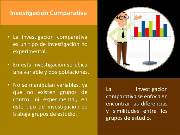 Investigación Comparativa • La investigación comparativa es un tipo de investigación no experimental. •